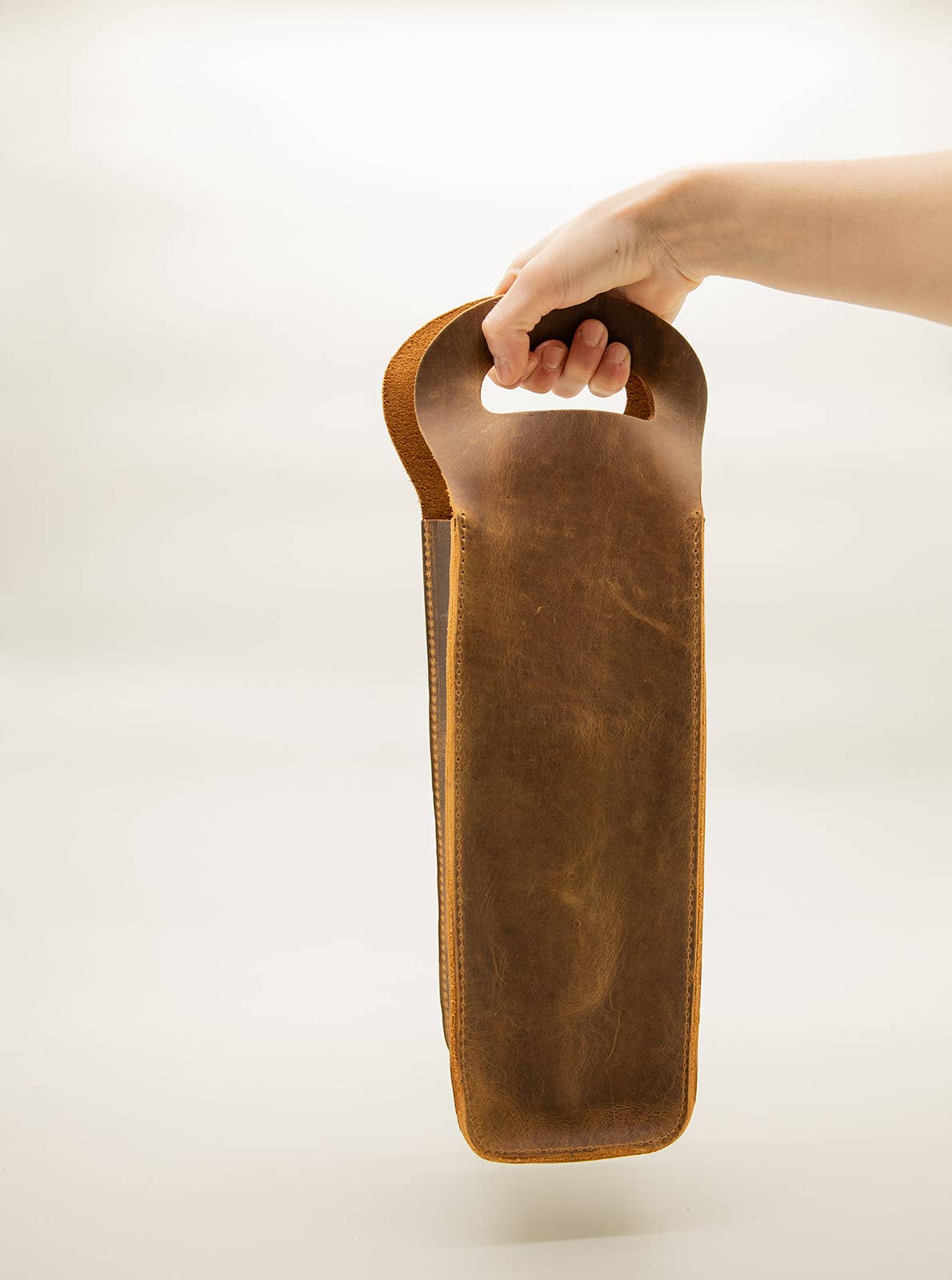 Leather Wine Tote