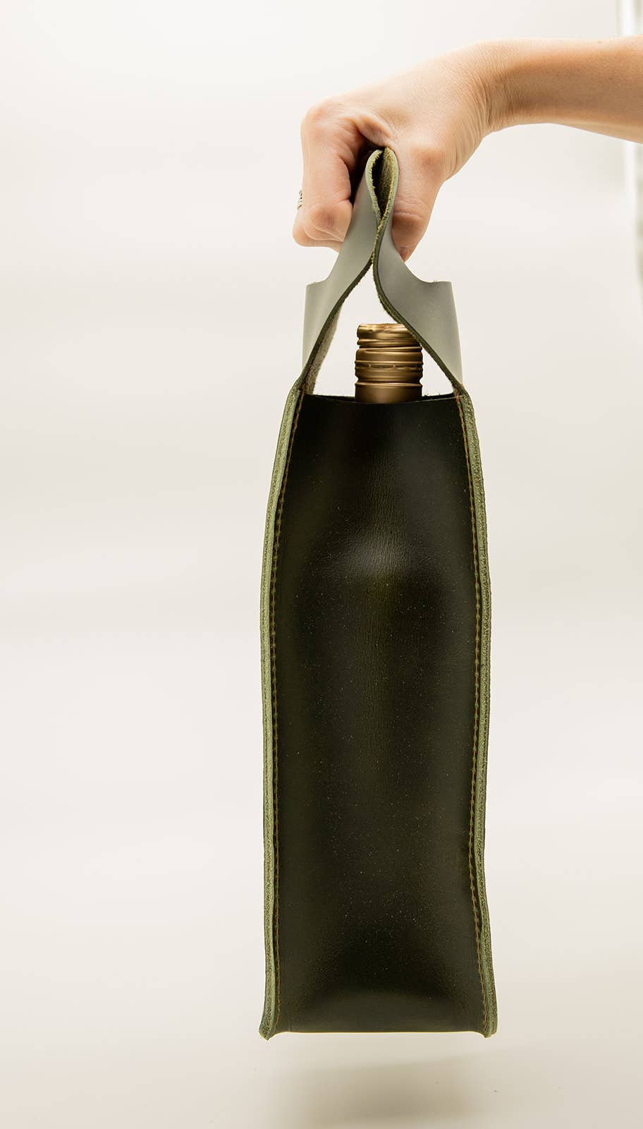 Leather Wine Tote