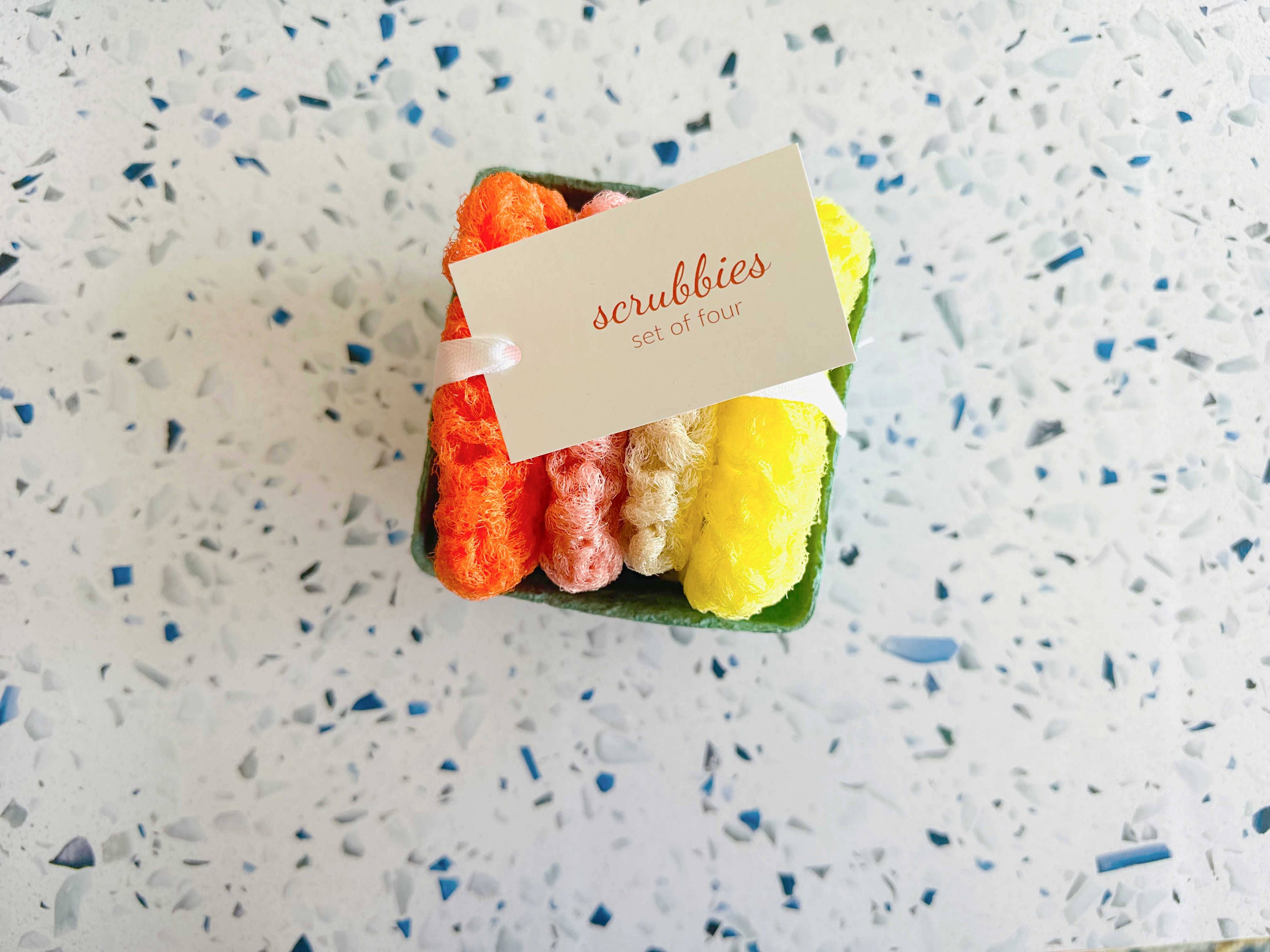 Scrubbies in a Berry Basket, Dish Scrubbies