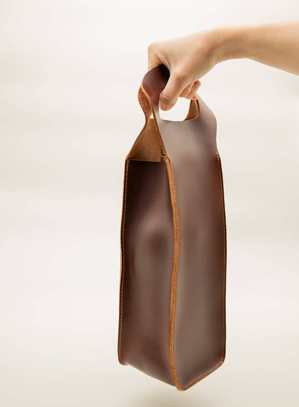 Leather Wine Tote