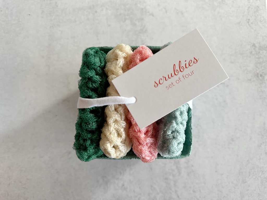 Scrubbies in a Berry Basket, Dish Scrubbies